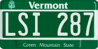 VT license plate LSI287