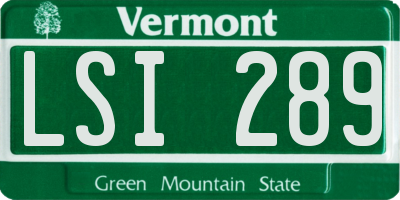 VT license plate LSI289