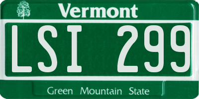 VT license plate LSI299