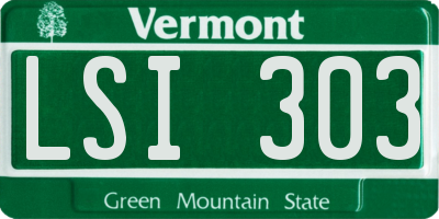 VT license plate LSI303