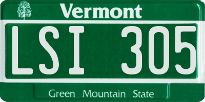 VT license plate LSI305