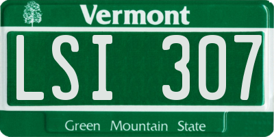 VT license plate LSI307