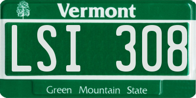 VT license plate LSI308