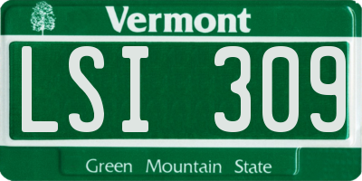 VT license plate LSI309