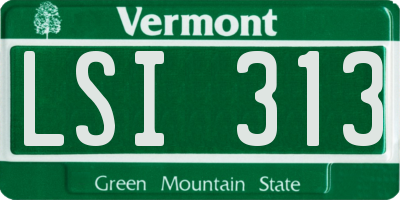 VT license plate LSI313