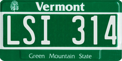 VT license plate LSI314