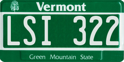 VT license plate LSI322
