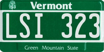 VT license plate LSI323