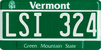VT license plate LSI324