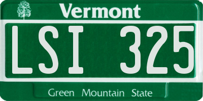 VT license plate LSI325