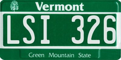 VT license plate LSI326