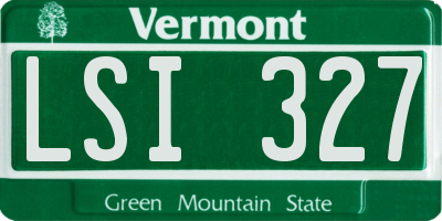 VT license plate LSI327
