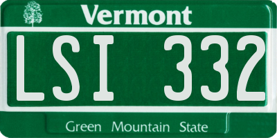 VT license plate LSI332