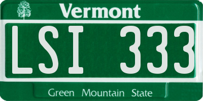 VT license plate LSI333