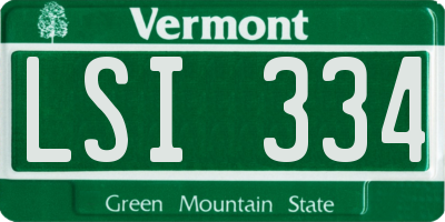 VT license plate LSI334