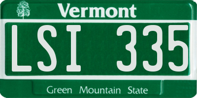 VT license plate LSI335