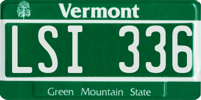 VT license plate LSI336