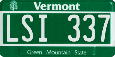 VT license plate LSI337