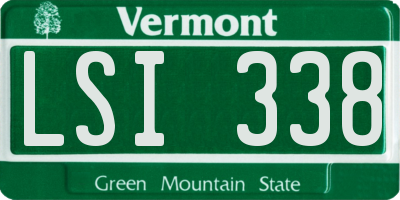 VT license plate LSI338