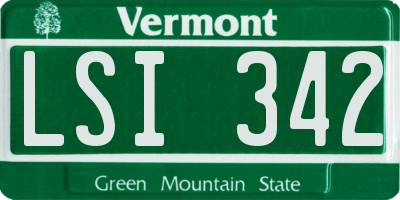 VT license plate LSI342