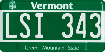 VT license plate LSI343