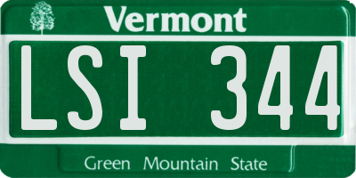 VT license plate LSI344