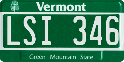VT license plate LSI346