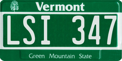 VT license plate LSI347