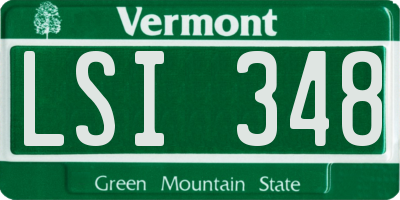 VT license plate LSI348
