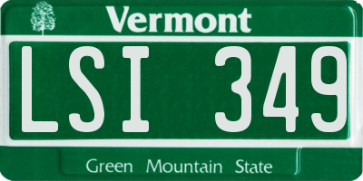 VT license plate LSI349