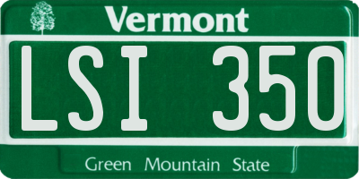 VT license plate LSI350