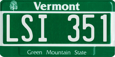 VT license plate LSI351