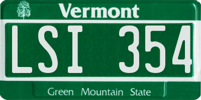 VT license plate LSI354