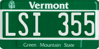 VT license plate LSI355