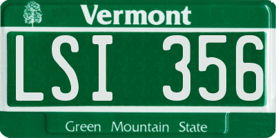 VT license plate LSI356