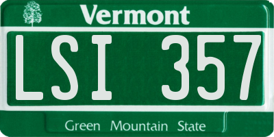 VT license plate LSI357