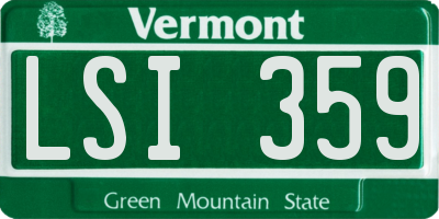 VT license plate LSI359
