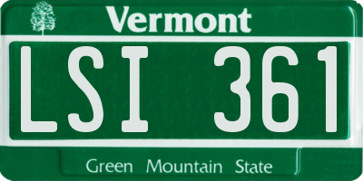VT license plate LSI361