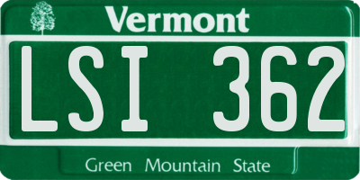 VT license plate LSI362