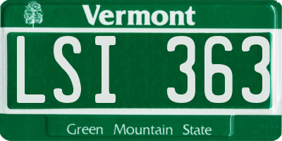 VT license plate LSI363