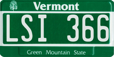 VT license plate LSI366