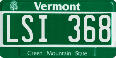 VT license plate LSI368