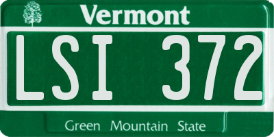 VT license plate LSI372