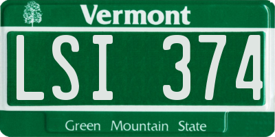 VT license plate LSI374