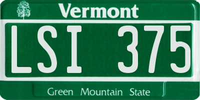 VT license plate LSI375
