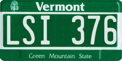 VT license plate LSI376