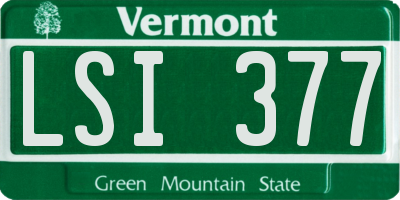VT license plate LSI377