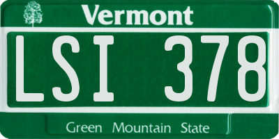 VT license plate LSI378