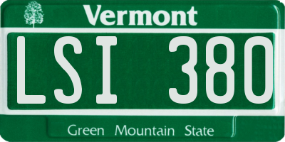 VT license plate LSI380