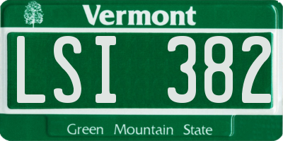 VT license plate LSI382